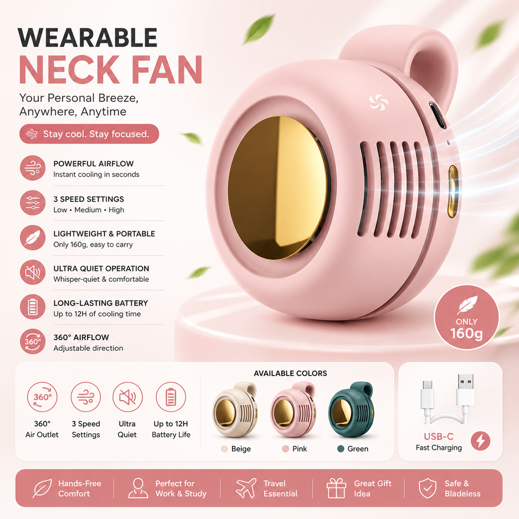 Mini Bladeless Clip-On Portable Fan